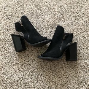Black peep toe booties